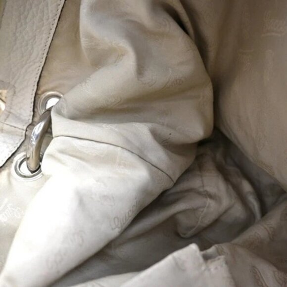 GUCCI Logo GG Pattern Bamboo Shoulder Bag Canvas Leather Brown White SHW 80EG214 - Picture 12 of 15